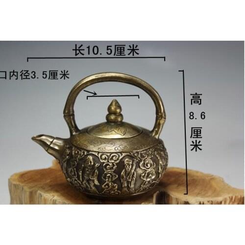 Antique bronze brass ornaments pumpkin pot kettle teapot eight Home Furnishing decorative antique craft gift