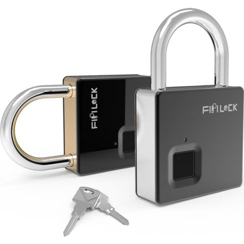 Fipilock Keyless Fingerprint Smart Padlock USB Rechargeable Door Lock Security Biometric Lock Finger Print Lock Zinc alloy