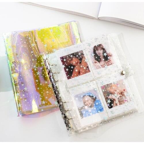 100/200 Pockets Photo Album 3/5 inches Laser Album Photo Holder Business Card Bag Star photocard binder holder instax mini album