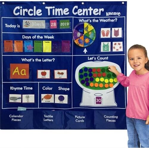 Godery Calendar Weather Card Letter Word Card Math Card Circle Time Learning Center Card Bag Chart Preschool Learning Chart Set