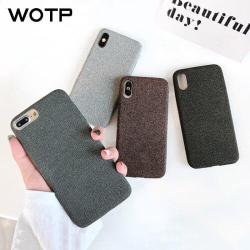 WOTP Classic Warm Fuzzy Solid Color Cloth Skin Soft Phone Case For iphone XS Max XR X 6 6S 7 8 PLus Vintage Fashion Back Cover