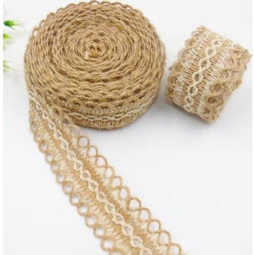 20Meters Natural Hemp Jute Hessian Burlap Ribbons Linen Strips DIY Wedding Christmas Party Chair Bands Vintage Home Decorations