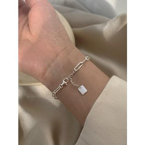 Best selling sterling silver 925 jewelry with new square wave light bracelet creative personality accessories for lover gifts