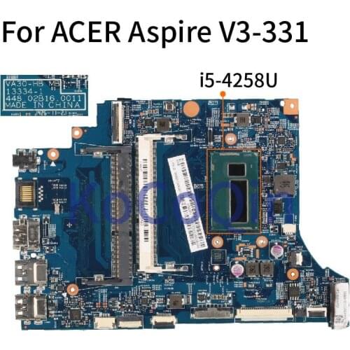 Laptop Motherboard For ACER Aspire V3-331 V3-371 V3-371G V3-331G I5-4258U Notebook Mainboard 13334-1 448.02B16.0011 SR18A DDR3