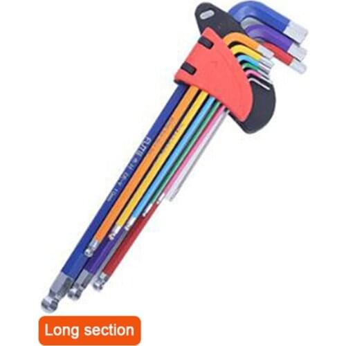 Foldable Chrome Vanadium Steel Ball End Allen Key Set Folding Hex Key Wrench Tool Hex L-Wrench Tools Kit For Turning Screws