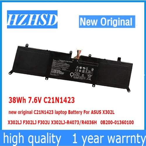 7.6V 38Wh C21N1423 new original C21N1423 laptop Battery For ASUS X302L X302LJ F302LJ F302U X302LJ-R4073/R4036H 0B200-01360100