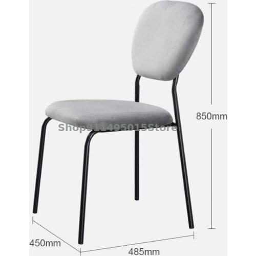 Dining Chair Modern Minimalist Nordic Light Luxury Chair Wrought Iron Stackable Restaurant Designer Net Red Ins Backrest