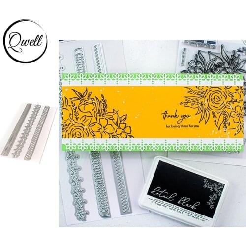 QWELL Flower Lace Strip Metal Cutting Dies for Scrapbooking and Card Making Paper Embossing Craft New 2020 die cuts