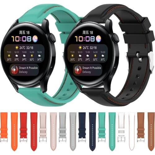 Suture Silicone Band For Huawei Watch 3 Wriststrap for Huawei Watch3 GT 2e GT2 42mm 46mm Watchband Bracelet Accessories
