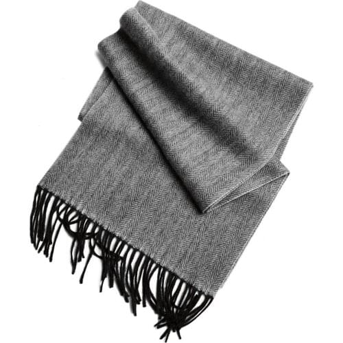 High grade 100% goat cashmere twill thick woven scarfs for men and women 30x180cm