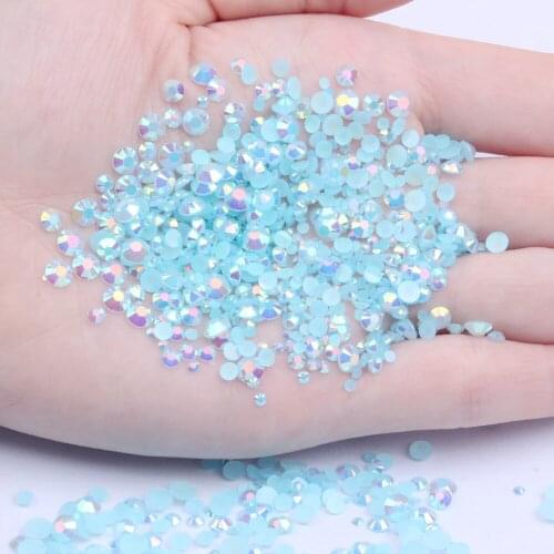 Resin Rhinestones 2mm-6mm Light Blue AB 10000pcs-50000pcs Round Flatback Non Hotfix Glue On Jewelry Diy Craft Wedding Dresses
