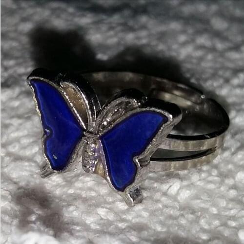 Super Butterfly mood ring change color ring mix size changes color to the temperature of your blood 100pcs/lot