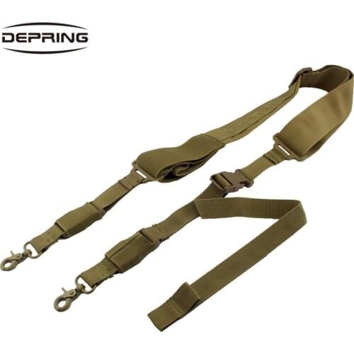 Tactical Molle 2 Points Gun Rifle Sling Fully Adjustable Bungee for Hunting Gun Strap Outdoor Rifle Sling with QD Metal Buckle