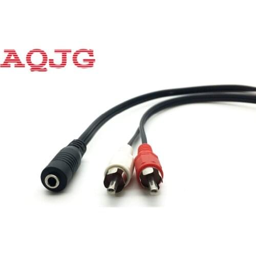 Universal Dual 20CM Rca Cable Stereo Audio Video Adapter 3.5mm Cable Double Female Jack To 2RCA Male Socket 3.5 Y Plug Converter