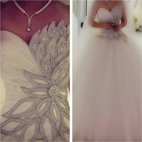 2018 New Arrival Fashionable sweetheart crystal Ball Gown Tulle Beaded Bridal Gown Vestidos De Novia Mother of the Bride Dresses