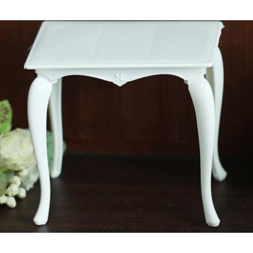1Pc 1:6 Dollhouse Miniature White Table Dolls House DIY Miniature Furniture For Dollhouse Decals New