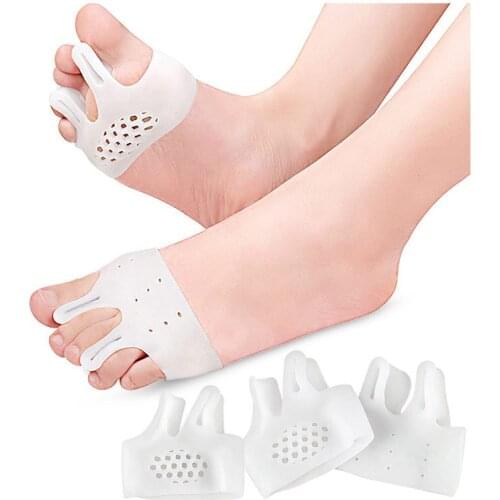 10 Pairs/Lot Nursing Foot Cover Honeycomb Forefoot Pad, Thickened Split Toe Protective Eversion For Sports To Correct Toes
