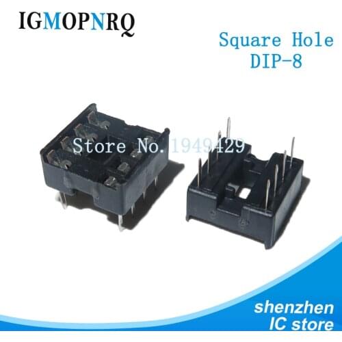 10pcs DIP-8 Square Hole 8 Pins 2.54MM DIP8 IC Sockets Adaptor Solder Type IC Connector