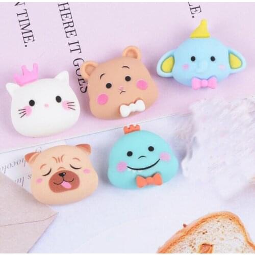 10pcs/lot Resin Animal Hot Selling Kawaii cat Flatback Resin Cabochon for Hair Bows Center DIY Jewelry Accessories Scrapbooking