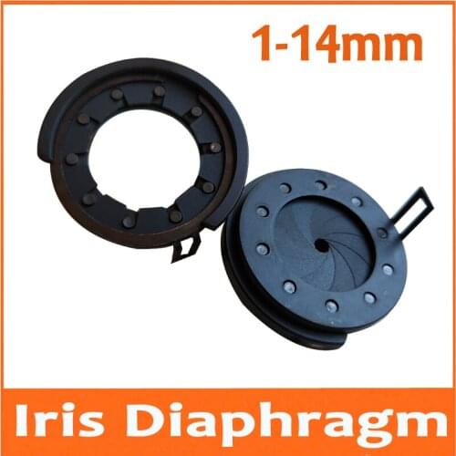 100pcs Durable Amplifying Diameter Digital Camera Microscope Adapter Metal Zoom Optical 1-14mm Iris Diaphragm Aperture Condenser