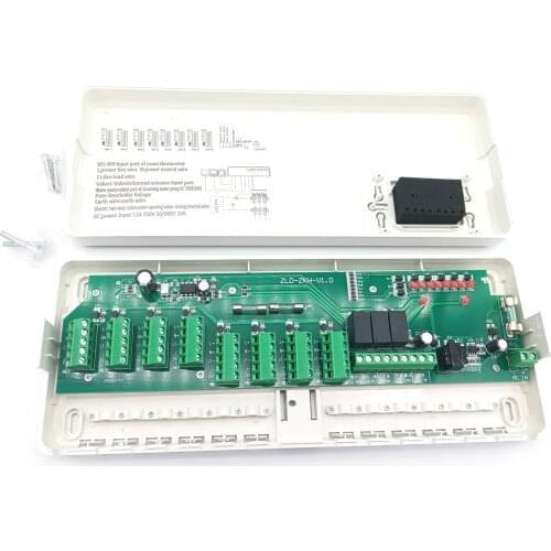 220V Central Hub Controller Control Zone Valves Thermostats Electric Actuator Boiler Circulating Pump For Underfloor Heating