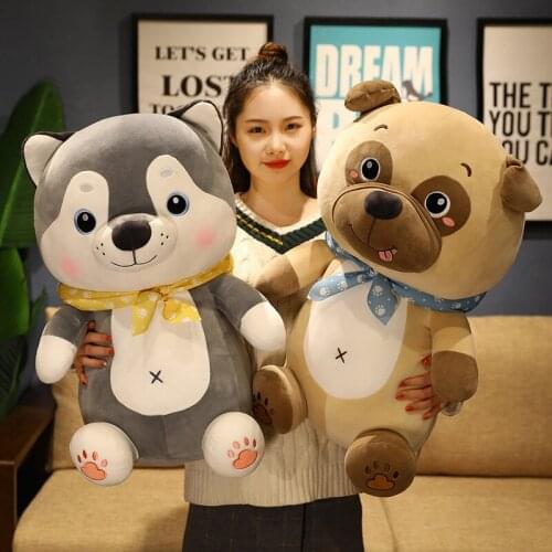 25/35/45cm Creative Husky Shar Pei Plush Toys Soft Cartoon Dog Stuffed Plush Sleeping Pillow Animals for Girls Christmas Gift