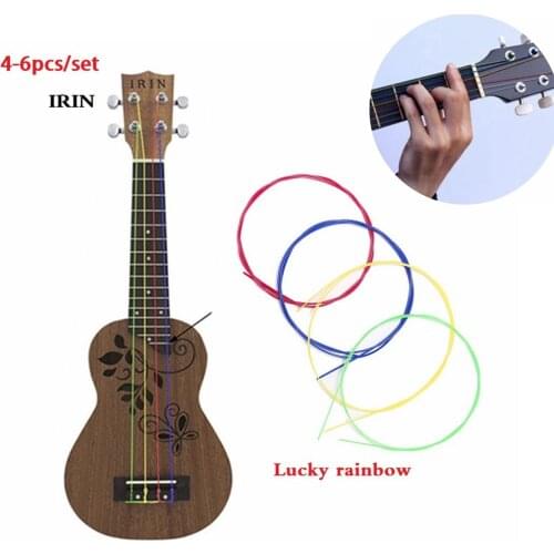 4-6pcs/set Nylon Rainbow Colorful Ukulele Strings Durable Replacement Part For Ukulele Guitar Musical Instrument Accessorie