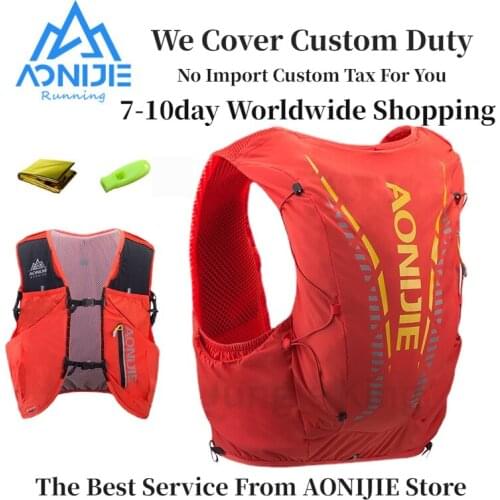 AONIJIE C962 2021 Newest 12L Hydration Backpack Pack Bag Vest Soft Water Bladder Flask For Hiking Trail Running Marathon Race