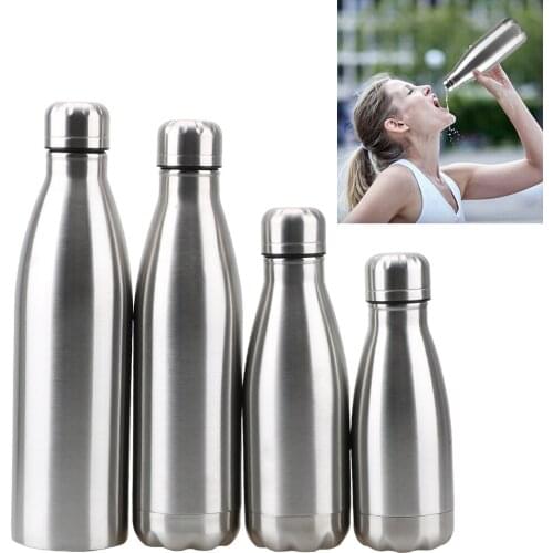 Single Wall Water Bottle Stainless Steel 350ML 500ML 750ML 1000ML Hot Cold Water Cola Bottle Insulated Vacuum Flask