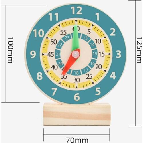Early Education Childrens Clock Student Mathematics Textbook Teaching Clock Teaching Aid Wooden Clock Model Toy New