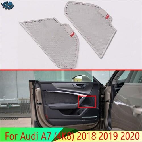 For Audi A7 (4K8) 2018 2019 2020 Car Accessories Stainless Steel Front door panel horn hood decorative hood automotive supplies