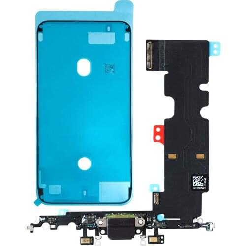 USB Charging Port Dock Connector Flex Cable And Microphone Replacement for iPhone 7 7Plus 8 Plus With Screen Waterproof Tape