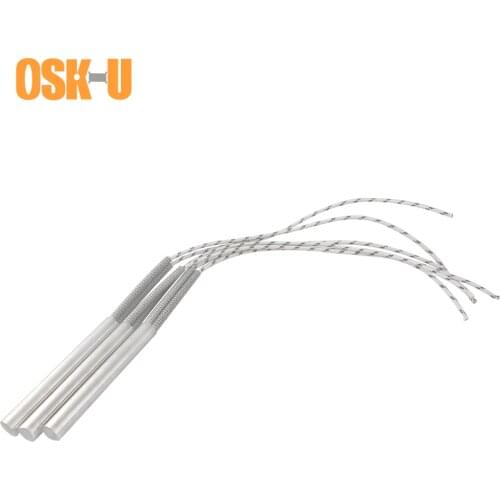 2PCS 220V Electric Cartridge Heater 6mm Pipe Diameter Stainless Steel Cylindrical Heating Elements Wattage 80W/100W/120W