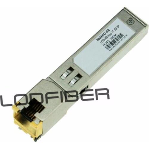 MGBIC-02 Compatible 1000BASE-T SFP Copper RJ-45 100m Transceiver