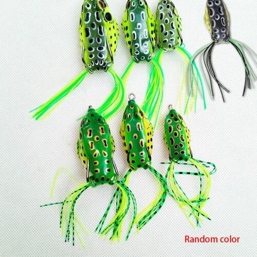 Rubber Frog Lures Soft Baits with Dual Hook Barb for Saltwater Freshwater Fishing Random Color