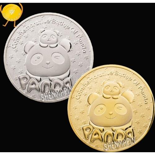 Chinese National Treasure Giant Panda Commemorative Coin Cartoon Panda Coins Collectibles Gold Silver Lucky Animal Art Coins