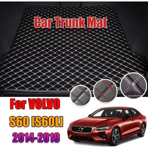 Leather Car Trunk Mat For Volvo S60 S60L 2014-2019 Cargo Liner Accessories Interior Boot