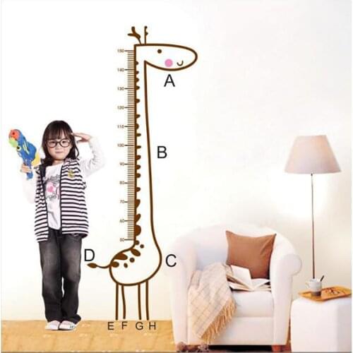 Cartoon Cute Giraffe Measuring Height Ruler Wall Stickers for Kids Room Home Decoration Wall Decal Home Decor Baby Nursery PVC