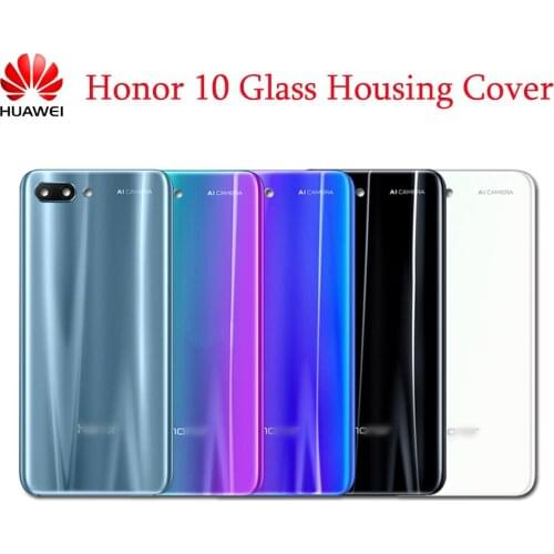 Original Huawei Honor 10 Back Battery Glass Cover Panel Rear Door Housing Case For Honor10 COL-L29 Battery Cover With Camera Len