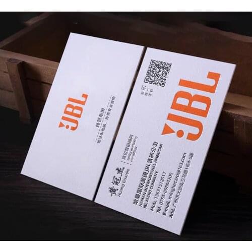 Custom Letterpress Tissue Paper Business Card Gold Hot Foil Stamping Name Logo Id Laser Silver Embossed Greeting 446gsm 200pcs