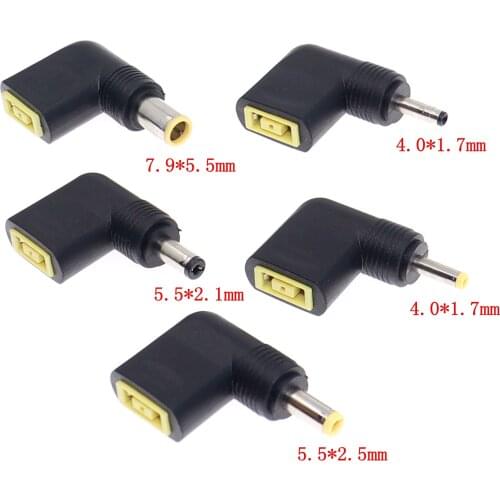 Laptop DC adapter Square Female to 7.9x5.5mm 5.5x2.5mm 4.0x1.7mm 5.5x2.1mm Male DC Power Plug 90 degree Connector