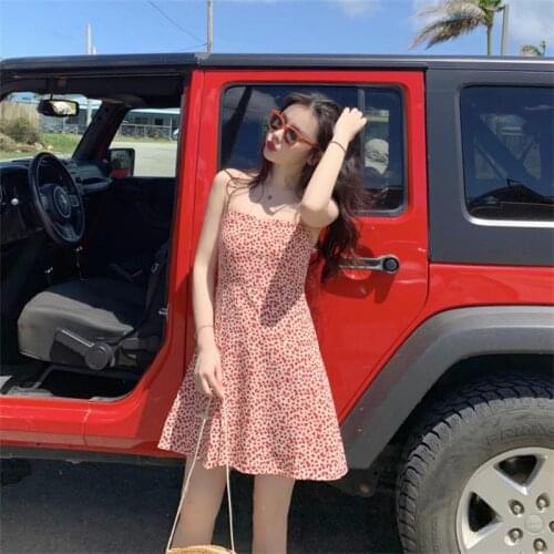 Casual Floral Print Dress Womens Dresses Japanese Harajuku Ulzzang Ladies Vintage Female Korean Kawaii Cute Clothing For Women