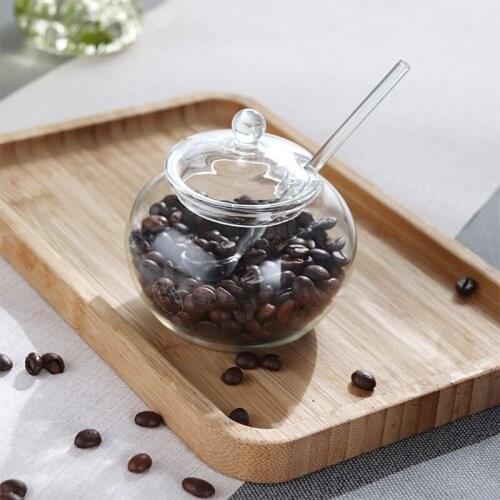 DropShip 250ml Crystal Jar Sugar Bowl Kitchen Storage Sets with Cover and Spoon Seasoning Jar For Kitchen sucrier boule Tarro de