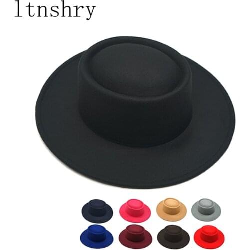 New Winter Autumn Women Men Ladies Fedoras Top Jazz Hat Big side hats European American Round Caps Bowler Hats Feminino Gorra