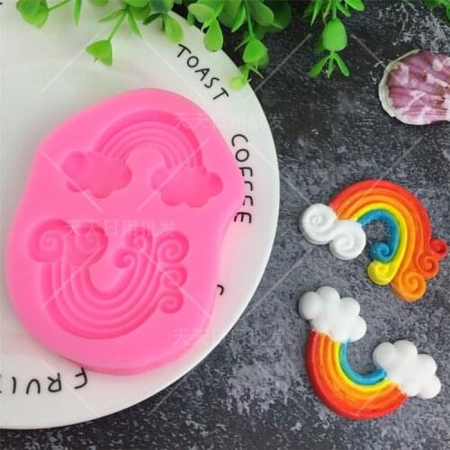 Sugarcraft Rainbow Cloud silicone mold cake decorating tools confeitaria moldes silicone fondant cake mold baking