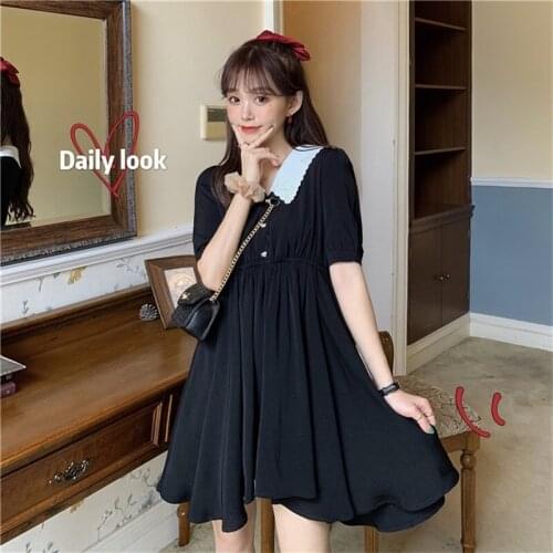 Loose Casual Sweet Cute Dress Womens Dresses Japanese Harajuku Ulzzang Ladies Vintage Female Korean Kawaii Clothing For Women