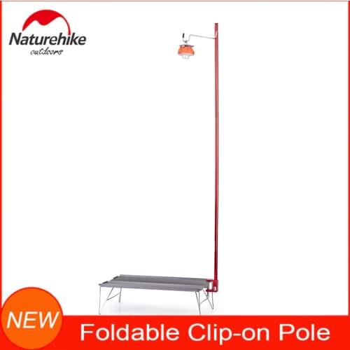 Naturehike Outdoor Camping Equipment Foldable Clip-on Pole with Hook -ideal for hanging camp lantern Solar Lights Picnic lamps