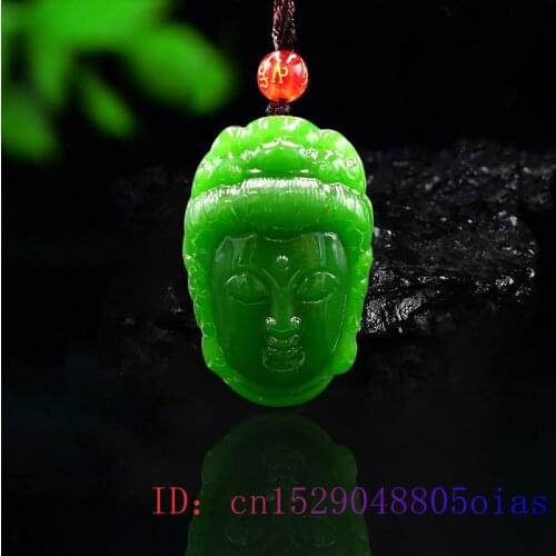 Green Jade Guanyin Pendant Carved Amulet Fashion Chinese Natural Jewelry Gifts Necklace Charm Jadeite