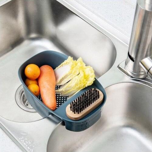 1PC Kitchen Sink Strainer Drain Fruit Vegetable Drainer Basket Cup Sponge Rack Storage Kitchen Tools Sink Filter Shelf