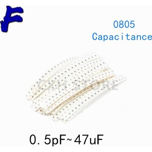 100Pcs 0805 SMD Chip Multilayer Ceramic Capacitor 0.5pF - 47uF 10pF 22pF 100pF 1nF 10nF 100nF 0.1uF 1uF 2.2uF 4.7uF 10uF 22uF